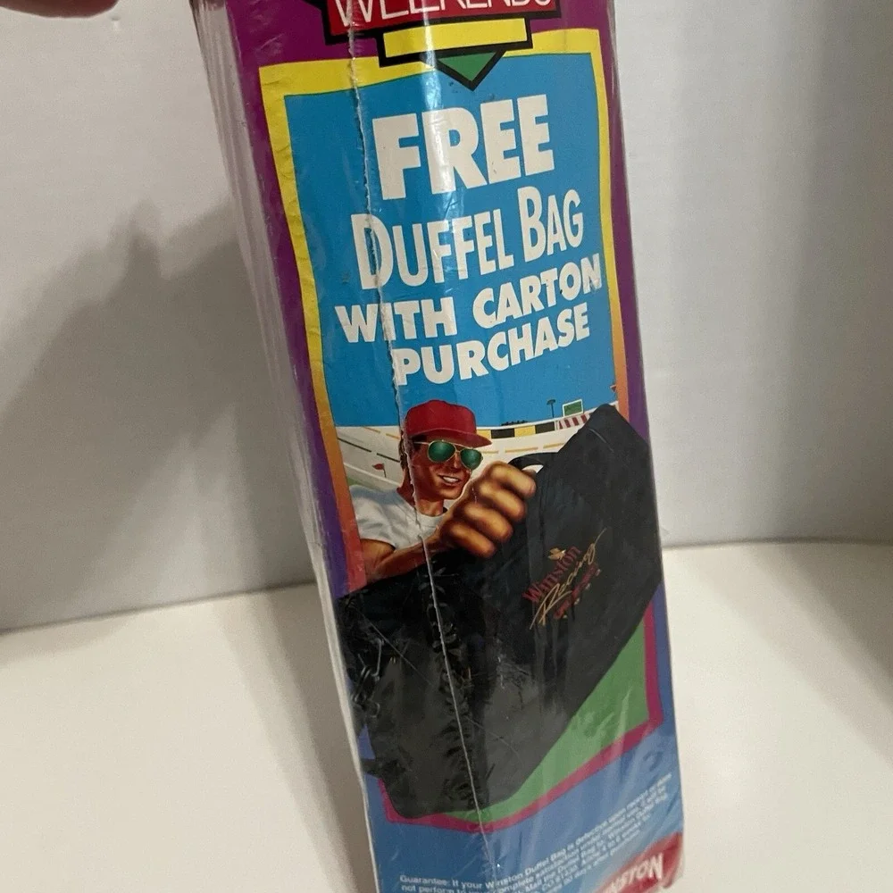 Vintage 90s Winston Racing‎ Team Duffel Gym Travel Bag NASCAR New!